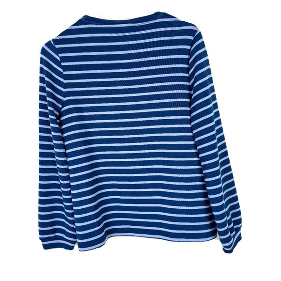 NWT Chico's Zenergy Soft Scuba Stripe Long Sleeve Top Blue 0 Size Small NEW - Picture 7 of 10